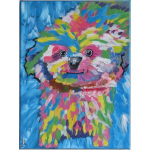 Keilrahmen 30x40cm
Titel: Die bunte Welt des Hundes.